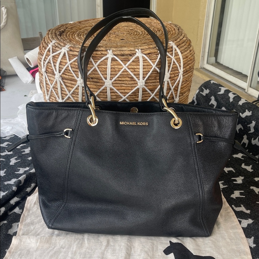 Michael Kors Black Pebbled Leather Tote